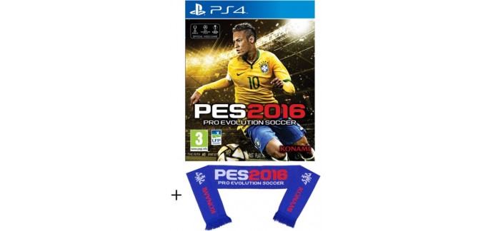 Auchan: Jeu PES 2016 sur PS4 ou Xbox One + 1 écharpe offerte pour 20€ au lieu de 44€