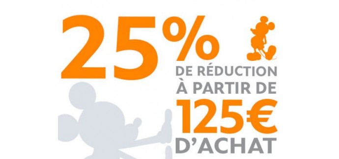 Disney Store: 15% de réduction dès 60€ d'achat, 20% dès 100€ et 25% dès 125€
