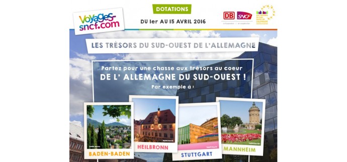 SNCF Connect: 9 week-ends dans différentes villes en Allemagne à gagner 