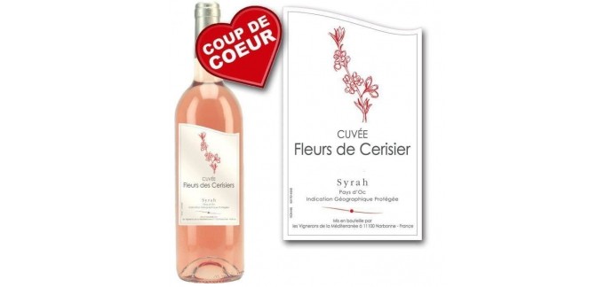 Cdiscount: Vin rosé Fleurs de Cerisier IGP Oc 2014 à 2,99€ au lieu de 6,60€