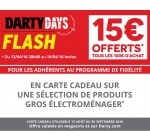 Darty: [Adhérents] 15€ offerts tous les 100€ d'achat sur une sélection électroménager