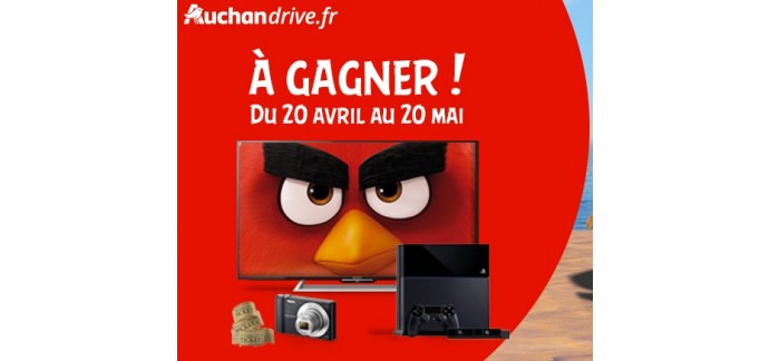 Auchan Drive: 5 TV Sony de 102 cm, 5 appareils photo, 5 PS4 et 600 places de cinéma à gagner