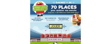 McDonald's: 70 places pour assister aux matchs de l'Euro 2016 et + de 2000 menus à gagner