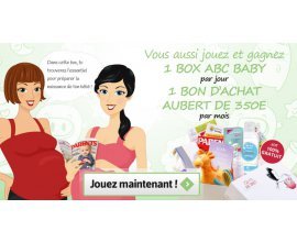 ABC BABY: 2 box à gagner par jour et un bon d'achat Aubert de 350€ à gagner par mois