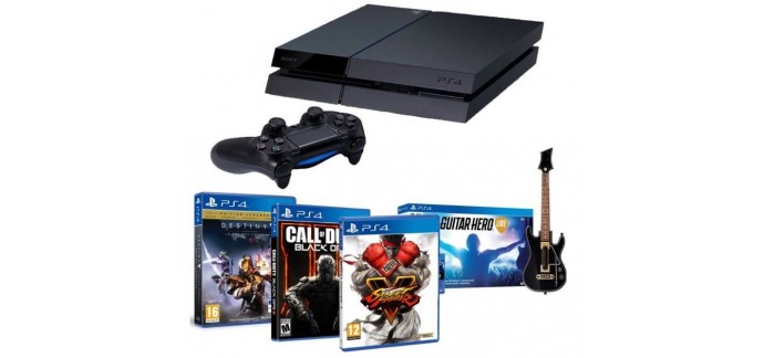 Cdiscount: PS4 1To + Street Fighter V + CoD BO III + Destiny + Guitar Hero Live à 419,99€