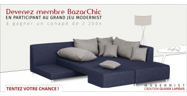 Bazarchic: 1 canapé d'angle Modernist (valeur 2200 euros) à gagner