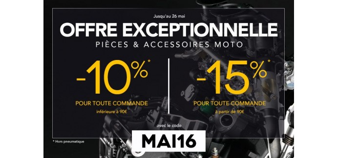 Motoblouz: Économisez jusqu'à 15% sur vos commandes de pièces et accessoires pour moto