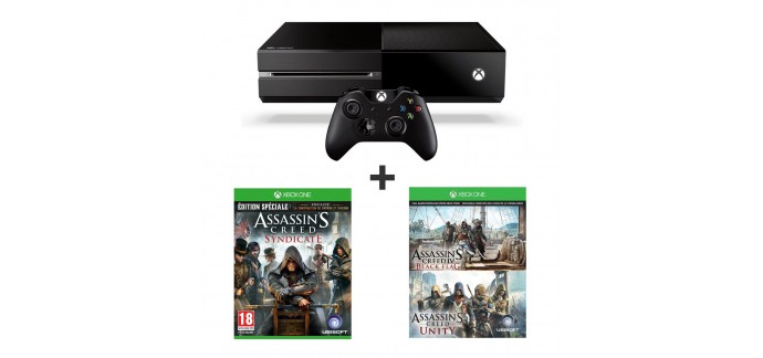 Auchan: Pack Console Xbox One + 3 jeux Assassin's Creed pour 299€