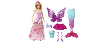 Amazon: Poupée Barbie Féerie 3 en 1 (princesse, fée ou sirène) à 14,99€
