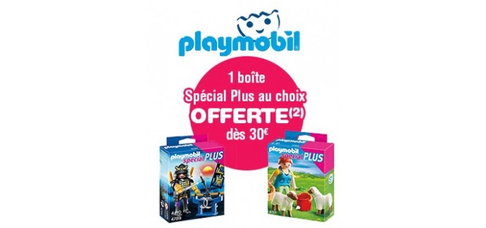 ToysRUs: 1 boite Spécial Plus au choix offerts dès 30€ d'achat de Playmobil
