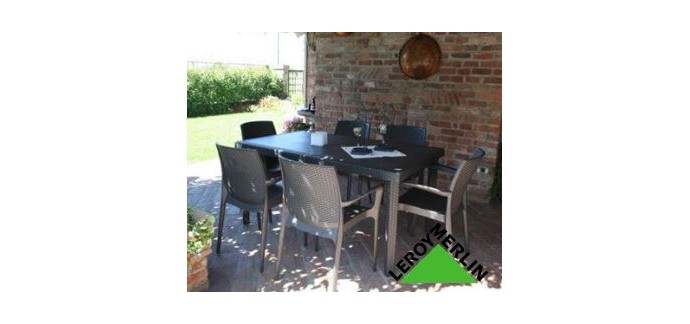 Leroy Merlin: Salon de jardin Bohême gris anthracite (1 table + 6 chaises) à 169€ 
