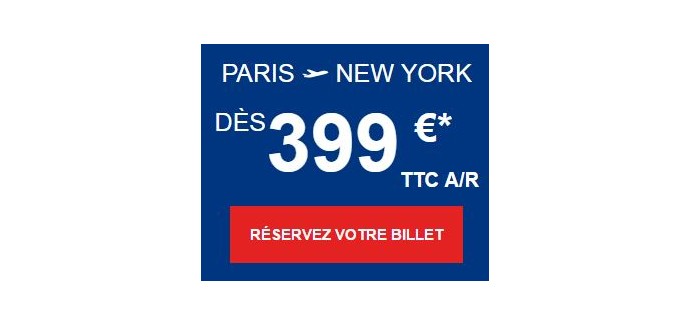 XL Airways: Vols Paris > New York dès 399€ A/R sans escale et avec 1 bagage de 20kg inclus