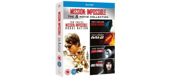 Zavvi: Coffret Blu-Ray des 5 films Mission Impossible à 20,39€