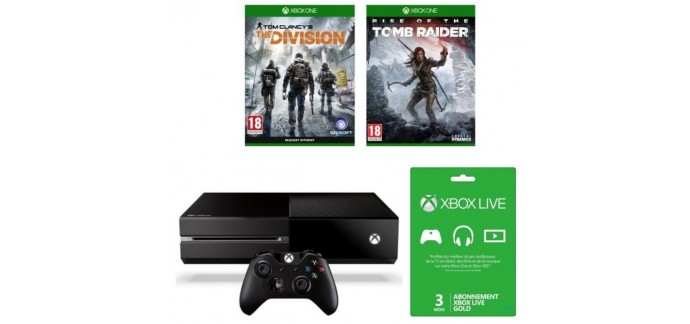 Cdiscount: Xbox One 1To + 2 jeux + Abonnement Xbox Live 3 mois + 10€ sur le Store à 309.99€