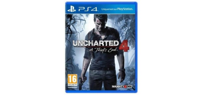 Auchan: Jeu PS4 Uncharted 4 : a Thief's End à 14,99€