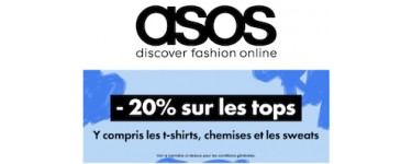 ASOS: -20% sur les t-shirts, chemises et les sweats pour hommes et femmes