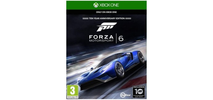 Amazon: Jeu Forza Motorsport 6 - édition standard sur Xbox One à 29€