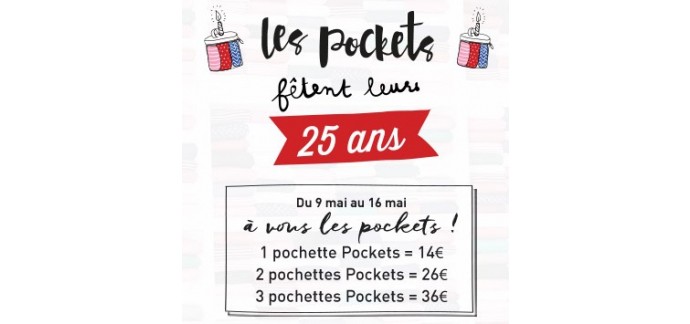 DIM: Pockets: 1 pochette pour 14€, 2 pochettes pour 26€ et 3 pochettes pour 36€
