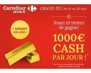 Carrefour Drive: Tentez de gagner 1000€ cash par jour