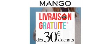 Mango: Livraison offerte à partir de 30€ d'achat et retours gratuits