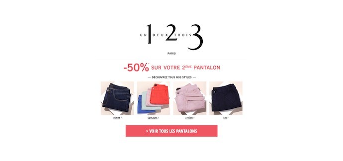 Maison 123: -50% sur le 2e pantalon acheté