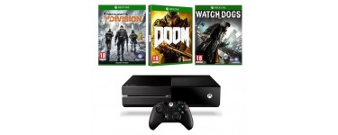 Cdiscount: Xbox One 1To + 3 jeux (The Division + Doom + Watch Dogs) à 309,99€