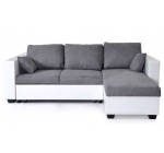 Conforama: Canapé d'angle réversible et convertible 4 places SALLY blanc et gris à 349€