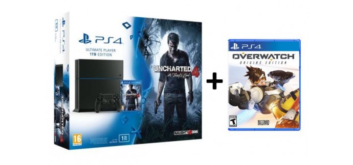 Fnac: 1 pack PS4 Uncharted 4 acheté = le jeu Overwatch offert