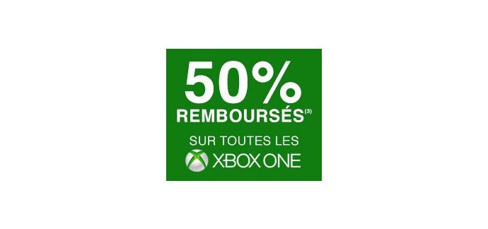 Cdiscount: 50% remboursés en 1 bon d'achat sur toutes les Xbox One