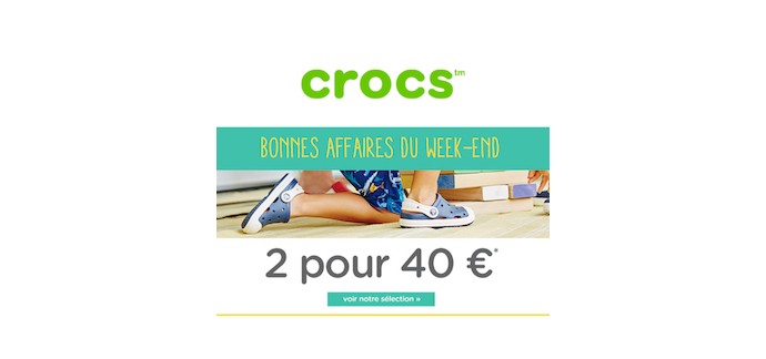 Crocs: 2 paires de chaussures pour 40€