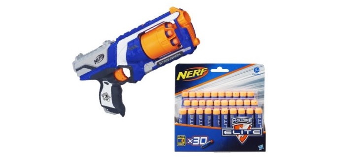 Fnac: Pistolet Nerf Elite Strongarm + 30 Fléchettes de recharge à 9,44€ (50% via ODR)