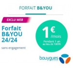 Bouygues Telecom: [Série limitée spéciale Client] Forfait B&You 24/24 à 1€/mois pendant 1 an