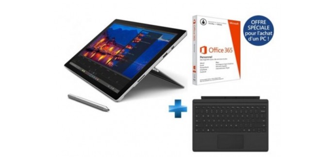 Rue du Commerce: Surface Pro 4 - SSD 128Go - RAM 4Go - Intel Core i5 + Clavier + Office à 879,78€