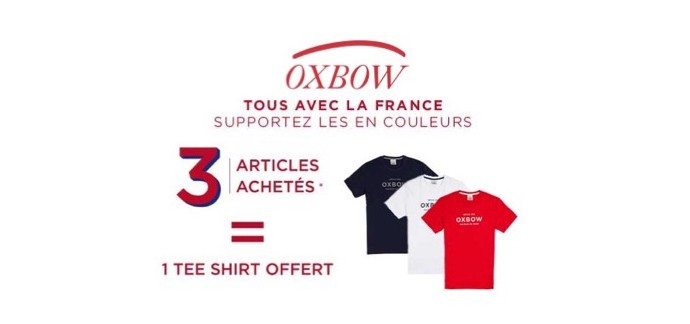 Oxbow: 3 articles achetés = 1 Tee Shirt offert (au choix parmi 3 couleurs)
