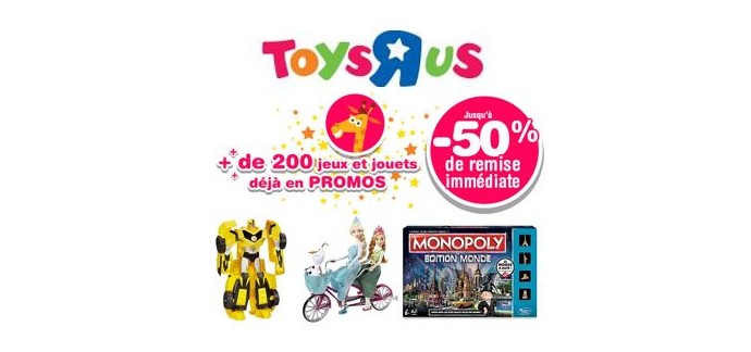 ToysRUs: Jusqu'à 50% de remise immédiate sur plus de 200 jouets