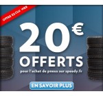Speedy: 20€ offerts sur votre prochaine visite pour l'achat et la pose de pneus