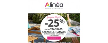 Alinéa: -25% sur les transats, parasols, hamacs, bains de soleil