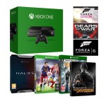Amazon: Xbox One 500Go + The Division + Fifa 16 + Halo 5 + 3 jeux dématérialisés à 299€