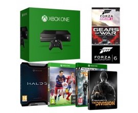 Amazon: Xbox One 500Go + The Division + Fifa 16 + Halo 5 + 3 jeux dématérialisés à 299€