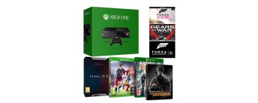 Amazon: Xbox One 500Go + The Division + Fifa 16 + Halo 5 + 3 jeux dématérialisés à 299€