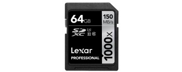 Amazon: Carte mémoire Lexar Pro 1000x SDXC 64GB à 37,36€
