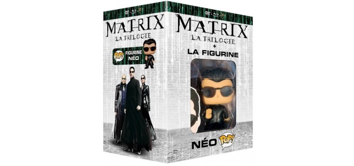 Amazon: Coffret Blu-ray + DVD Matrix - La trilogie [+ figurine Pop! (Funko)] à 19,99€