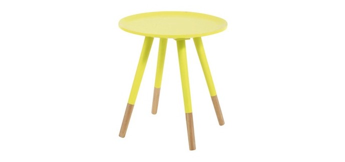 Maisons du Monde: Table basse vintage en bois jaune fluo L 40 cm à 20,95€ au lieu de 30,10€
