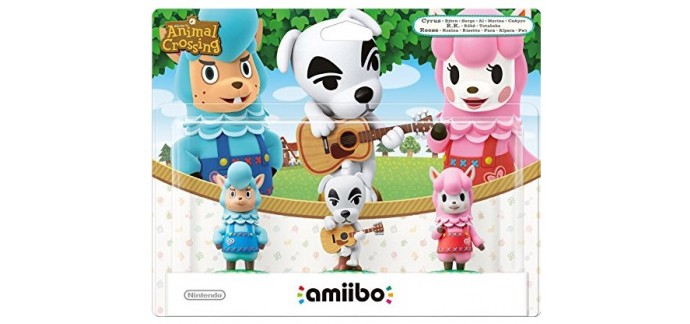 Amazon: Pack de 3 Amiibos 'Animal Crossing' - Kéké + Risette + Serge à 10,86€