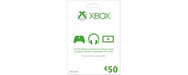 Auchan: Carte Xbox Live de 50€ au prix de 42,50€