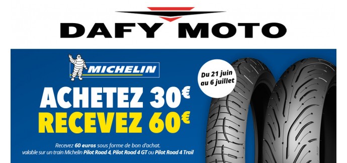 Dafy Moto: GoodDeal sur les pneus Michelin Pilot Road 4 : payez 30€ le bon d'achat de 60€