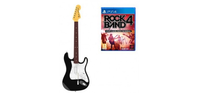 Micromania: Jeu PS4 Rock Band 4 + Guitare Sans Fil Fender Stratocaster à 29,99€