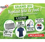 Carrefour: Jeu Yoplait : 20 TV LED, 300 cages de foot, 300 t-shirts et 600 ballons à gagner