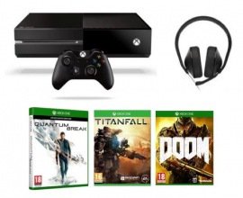 Fnac: Xbox One 500 Go + Doom + Quantum Break + Titanfall + Casque à 269€