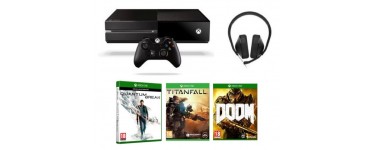 Fnac: Xbox One 500 Go + Doom + Quantum Break + Titanfall + Casque à 269€